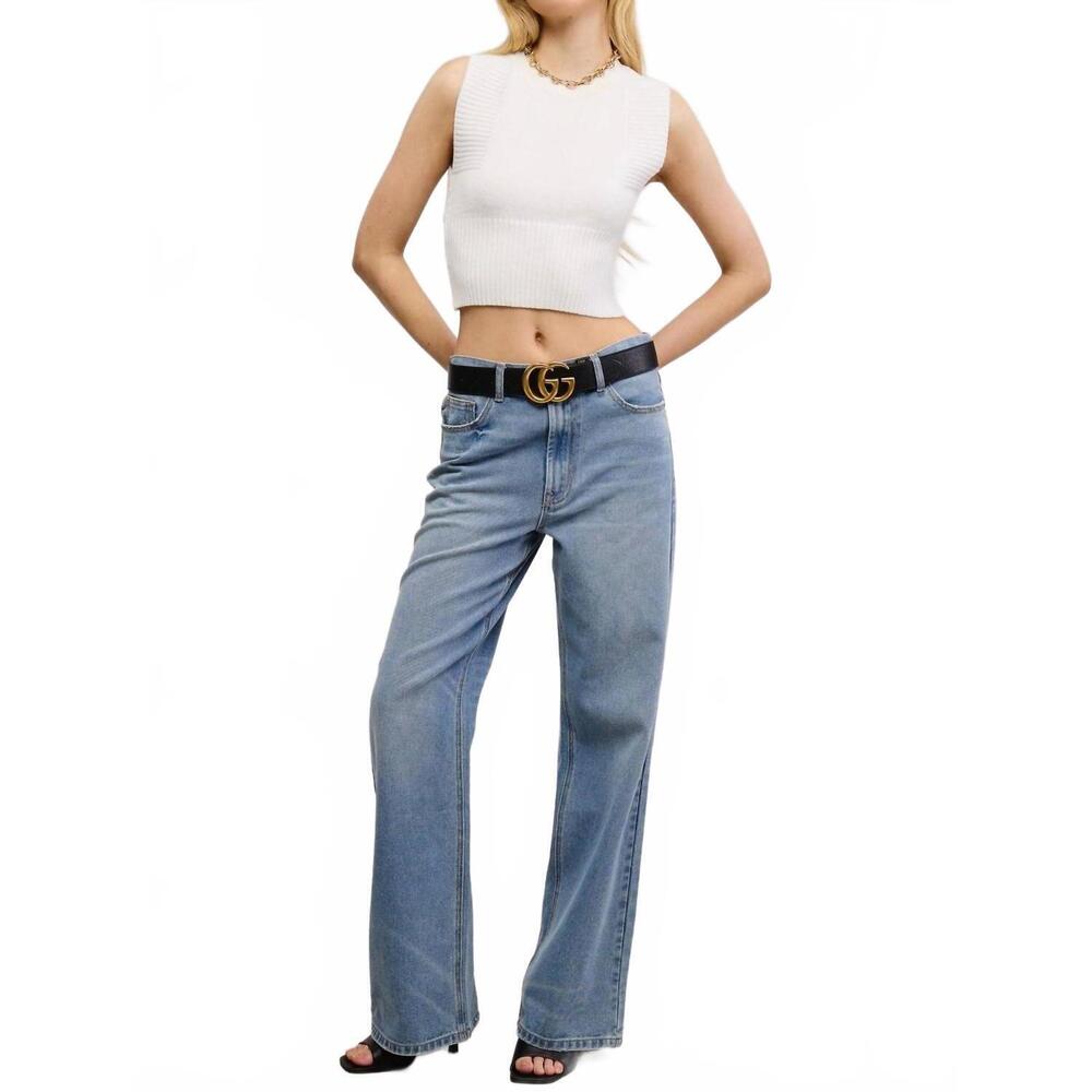 NEW MIMOSA wide leg mid-rise jean in medium denim